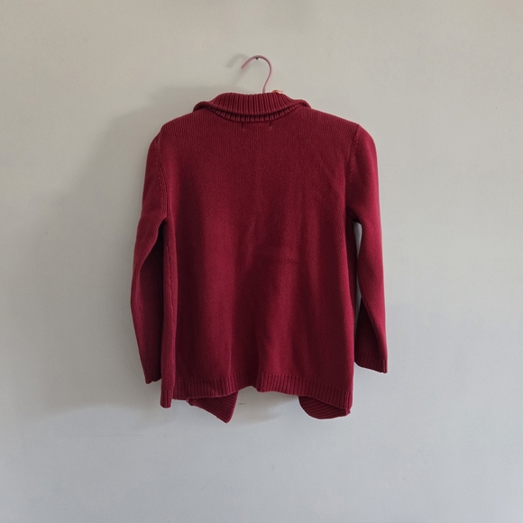 JM Collection Red Ribbed Cotton Sweater - Picture 2 of 5